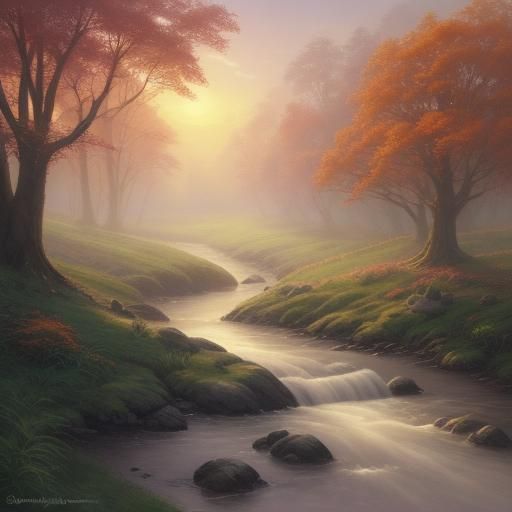 Dragon Eats Watermelon in a Fantasy Watercolor Painting