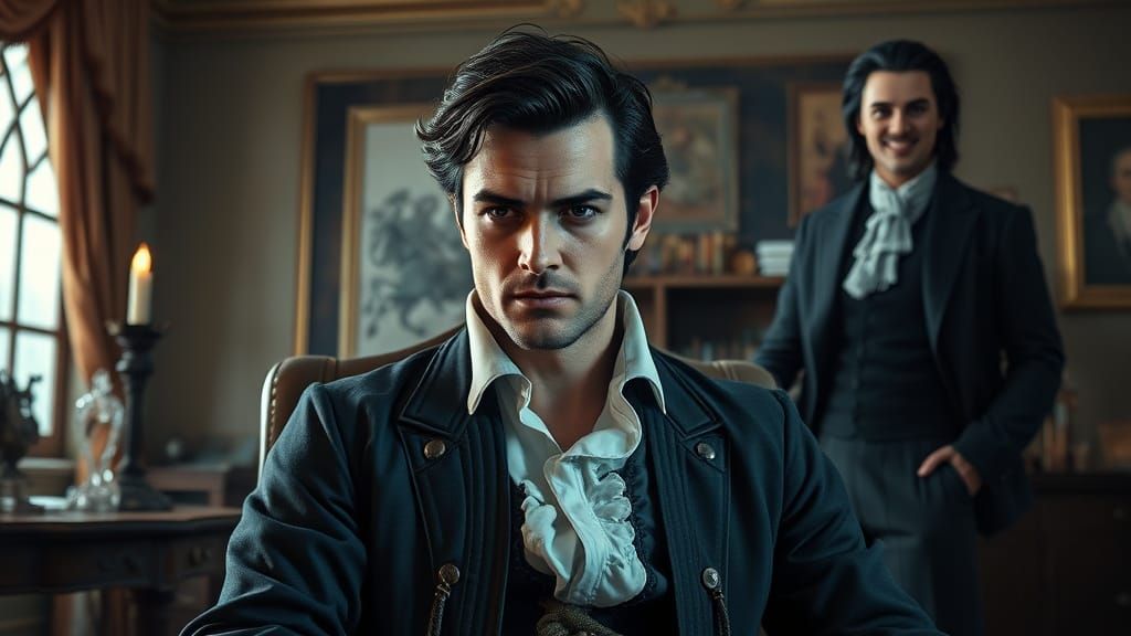 Handsome Gentleman Bound in 1814 Era Fantasy Scene