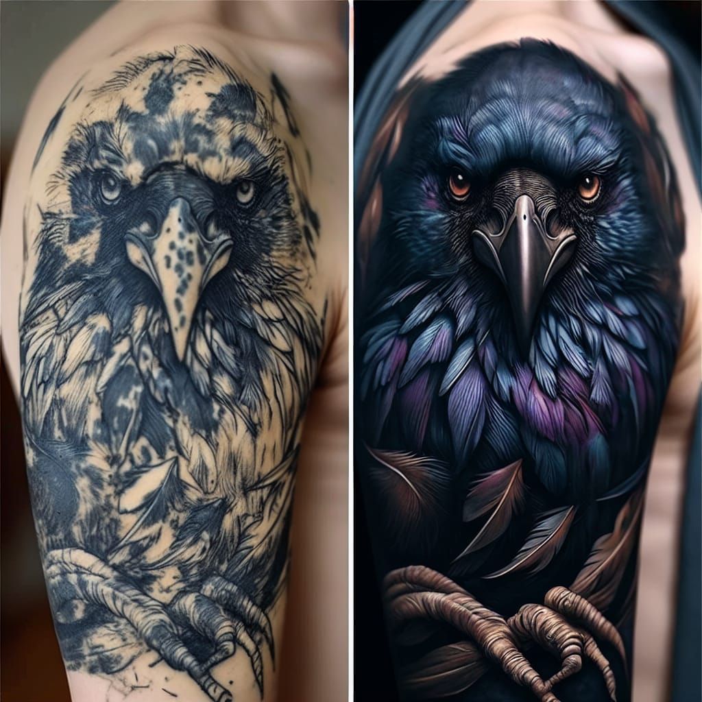 Dramatic Tattoo Transformation: From Amateur to Fantasy Art
