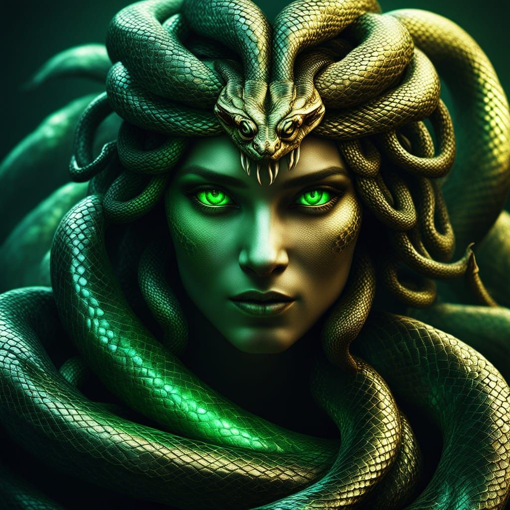 Serpentine Goddess in Ancient Greek Splendor