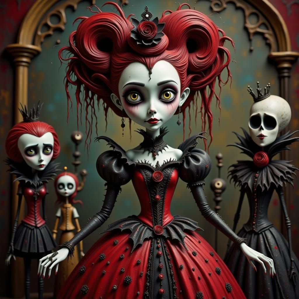 Red Queen in Tim Burton's Gothic Wonderland