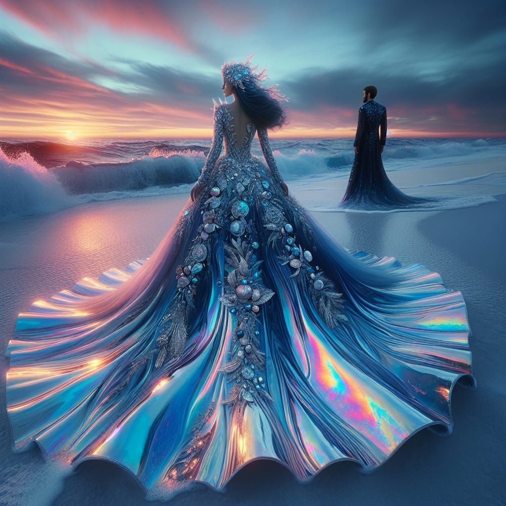 Elegant Middle-Eastern Woman Radiates Otherworldly Glow on S...