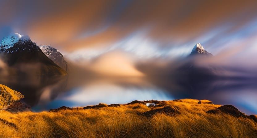 New Zealand's Milford Sound at Sunrise