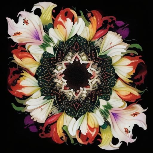 Surreal Calla Lilies Illustration with Paint Splatter Cross