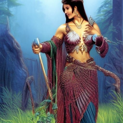 Beautiful Druid woman by Clyde Caldwell