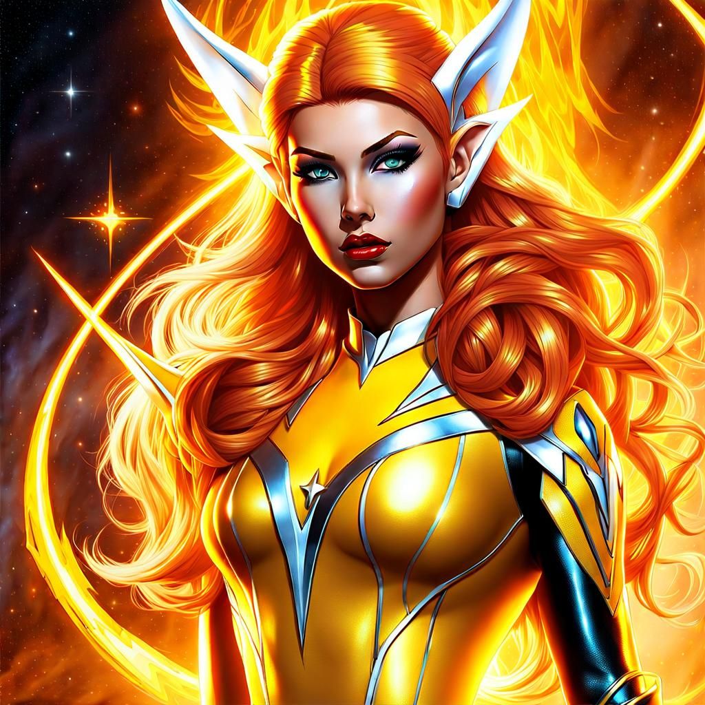 Molten Rock Golem in Watercolor Cosmic Landscape