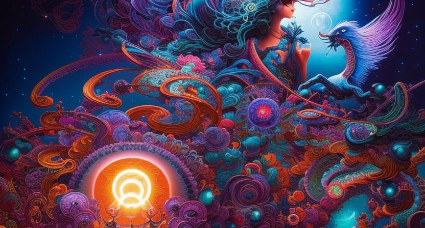 Cosmic Light Beings in Digital Photo-Illustration