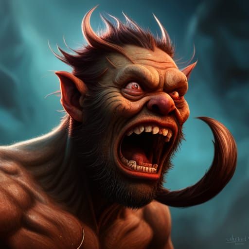 Screaming Bugbear Portrait: Detailed Fantasy Art
