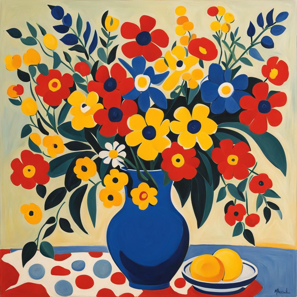 Vase of Flowers in Fauvist Style