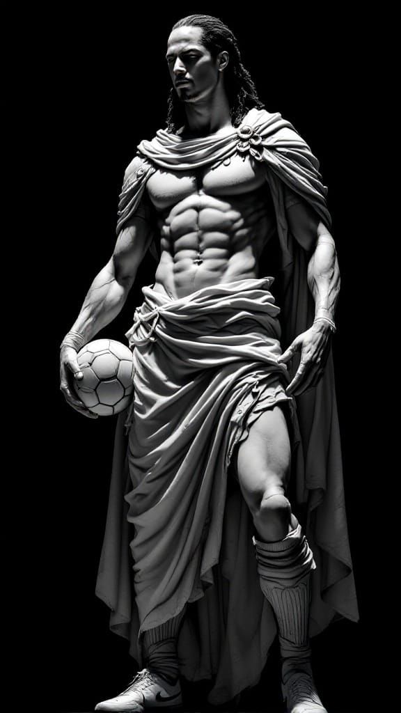 Chiseled Football Legend in Roman Armor