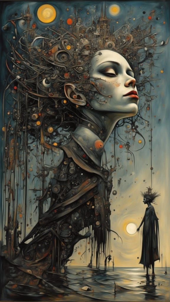 Realistic 3D Photograph of an Inked Sky