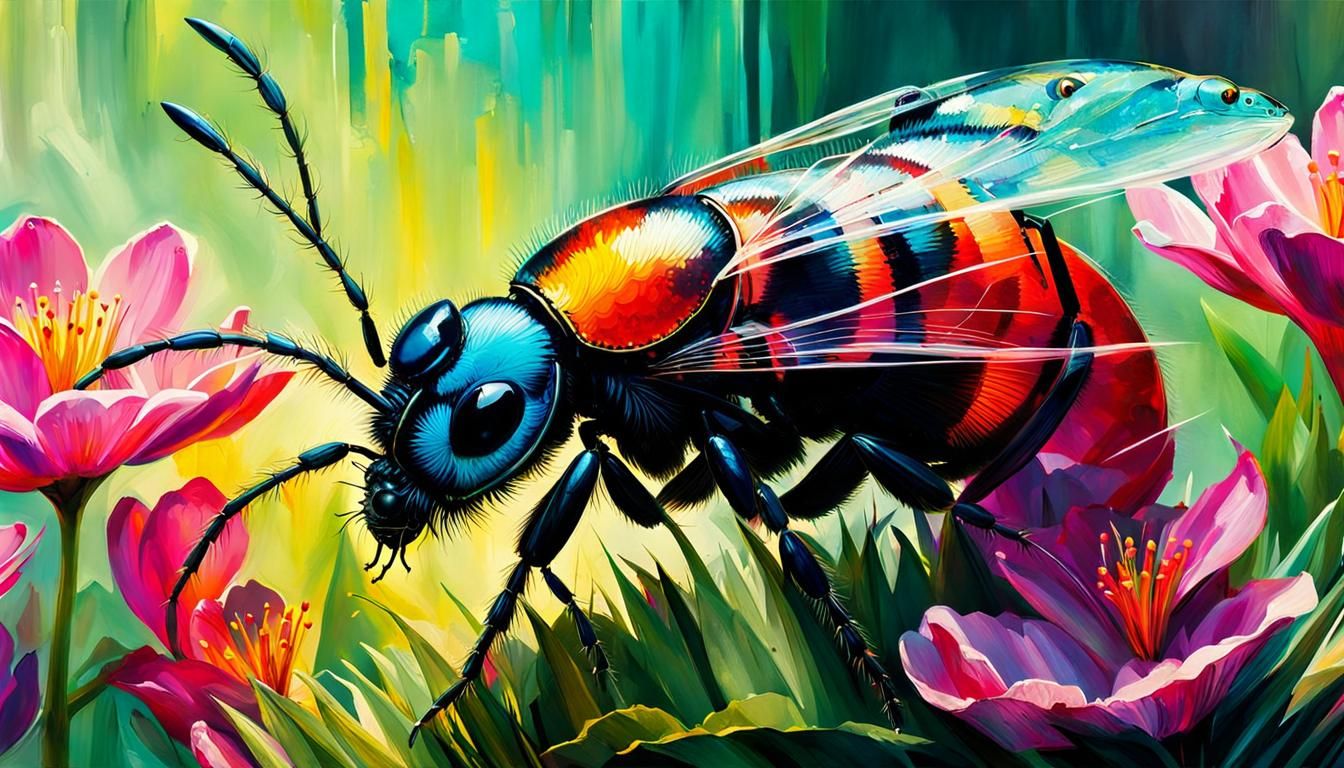 Vibrant Spring Ant Farm Digital Illustration