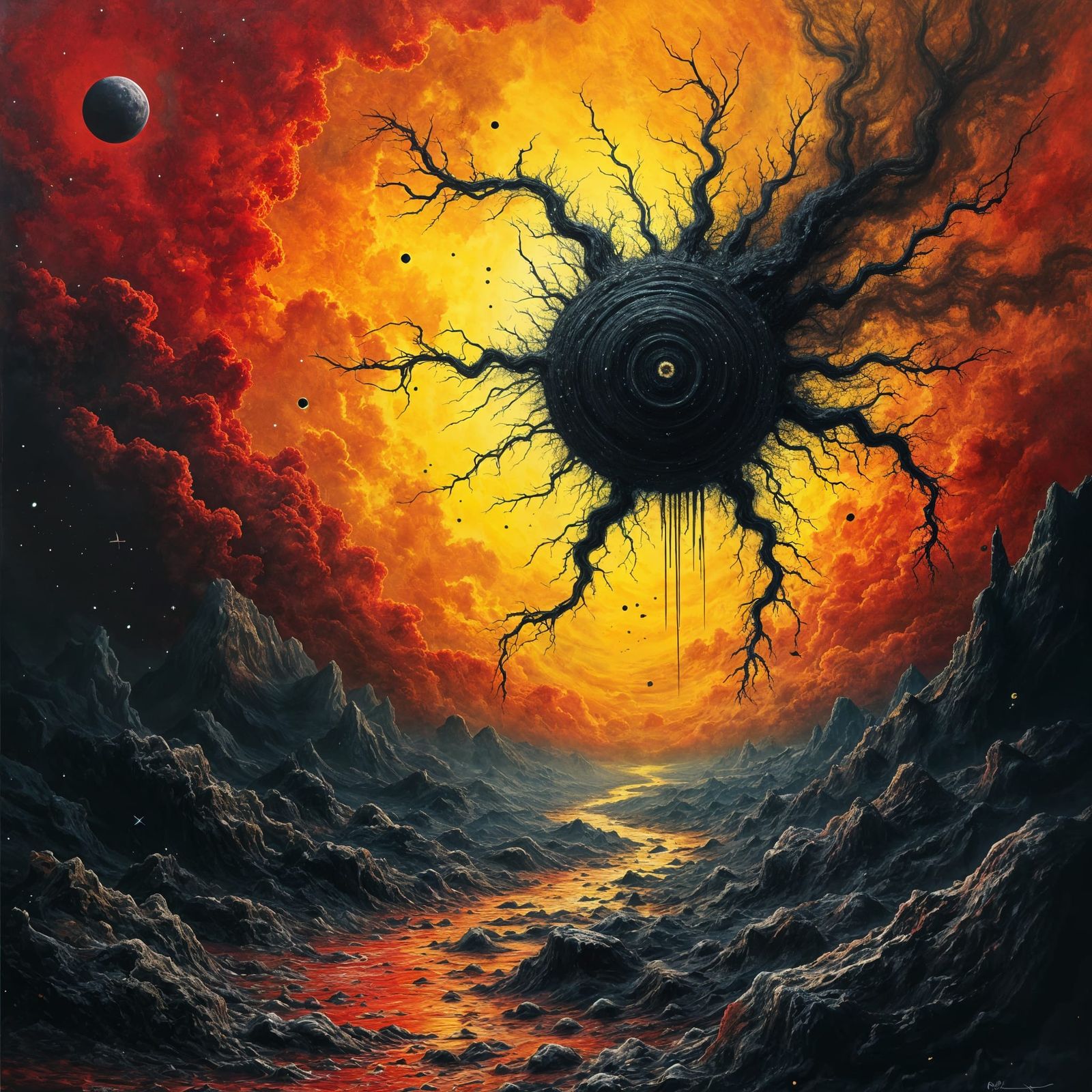 Surreal Cosmic Explosion in Vibrant Abstraction