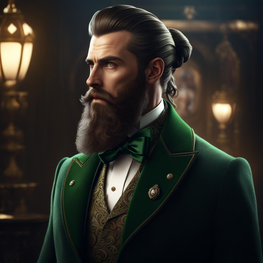 Intricate Portrait of Bearded Man in Unreal Engine 5