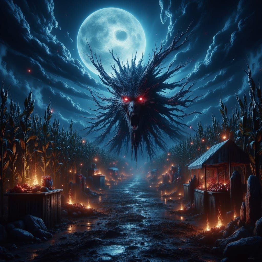 Nightmare Harvest Festival with Spooky Creatures