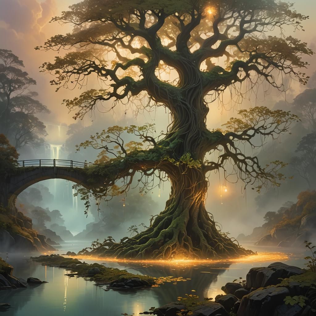 Floating Fantasy World Landscape in Game Art Style