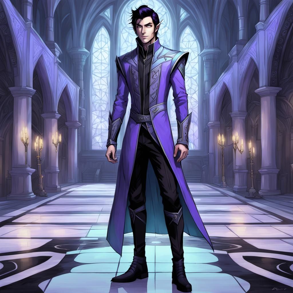 Futuristic High Elf Royalty in Cyberpunk Style