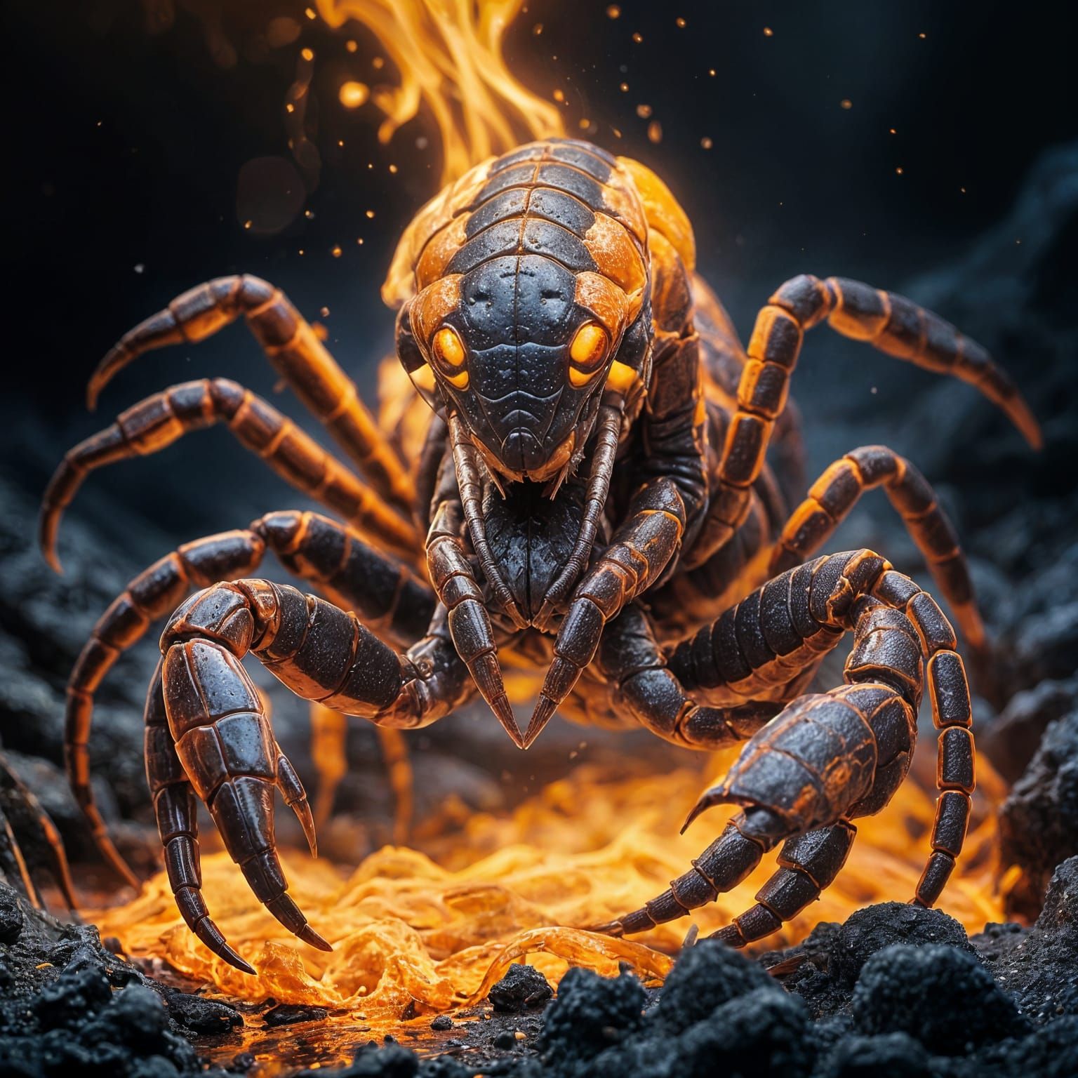 Magma Scorpion Digital Art