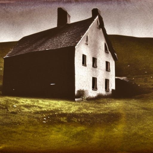 Creepy Irish Farmhouse in Vintage Photographic Style