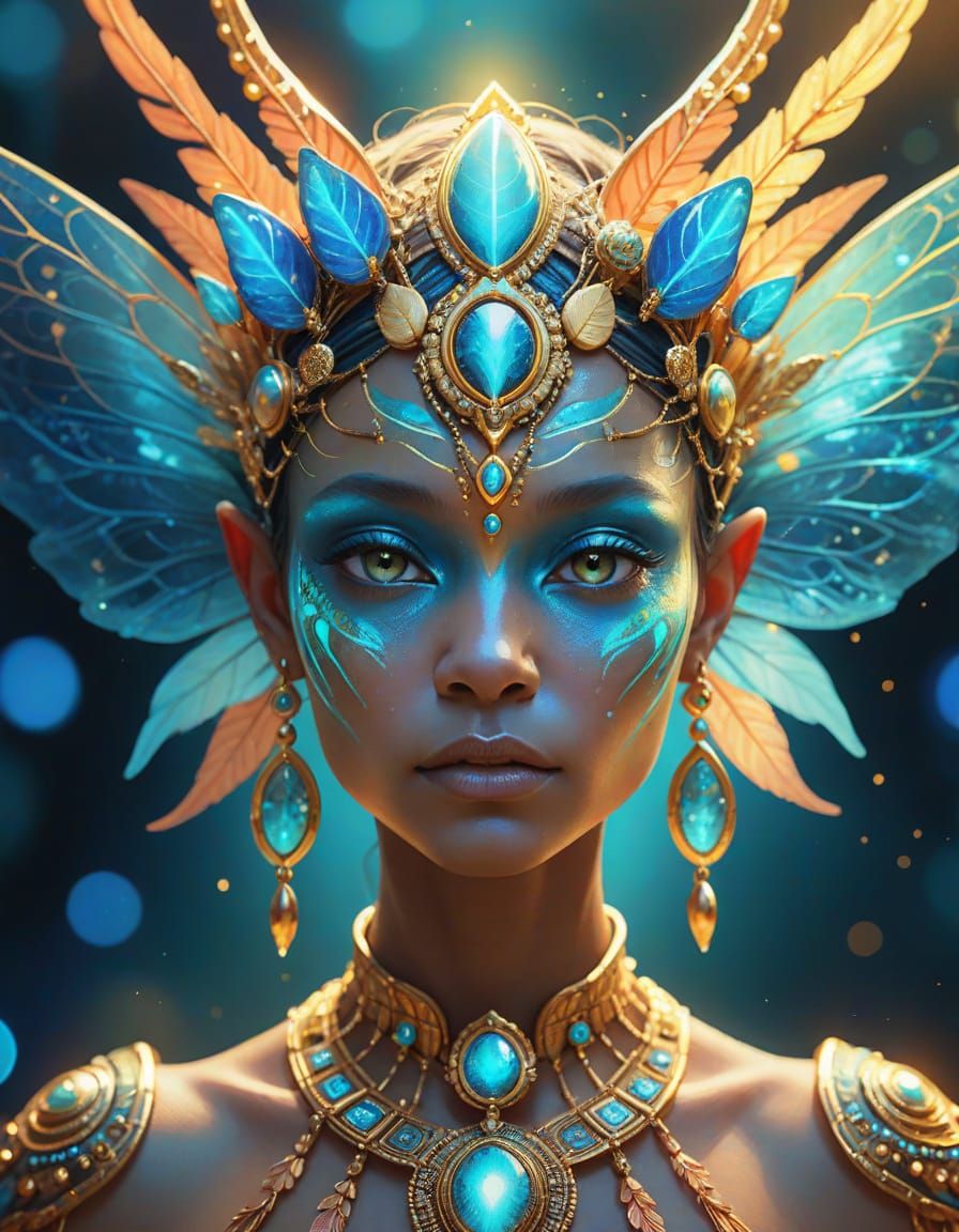 Alien Fairy Portrait in Fauvist Digital Art Style