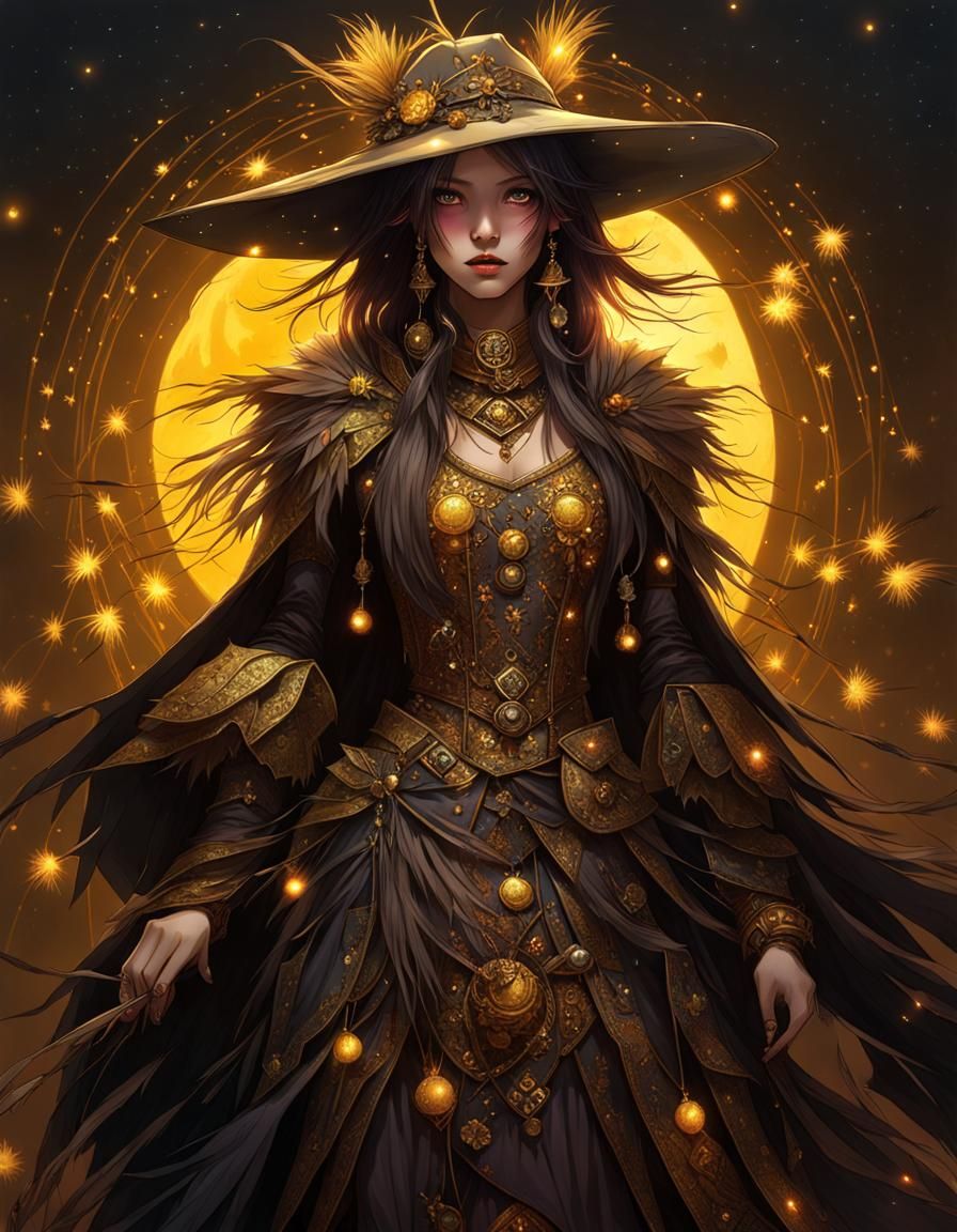 Fantasy Scarecrow Warrior with Fairy Lights
