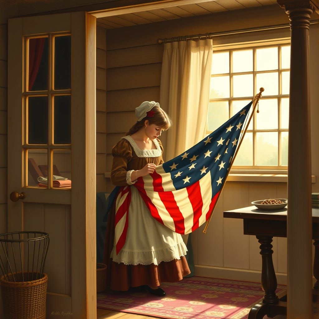 Betsy Ross Sewing the First American Flag