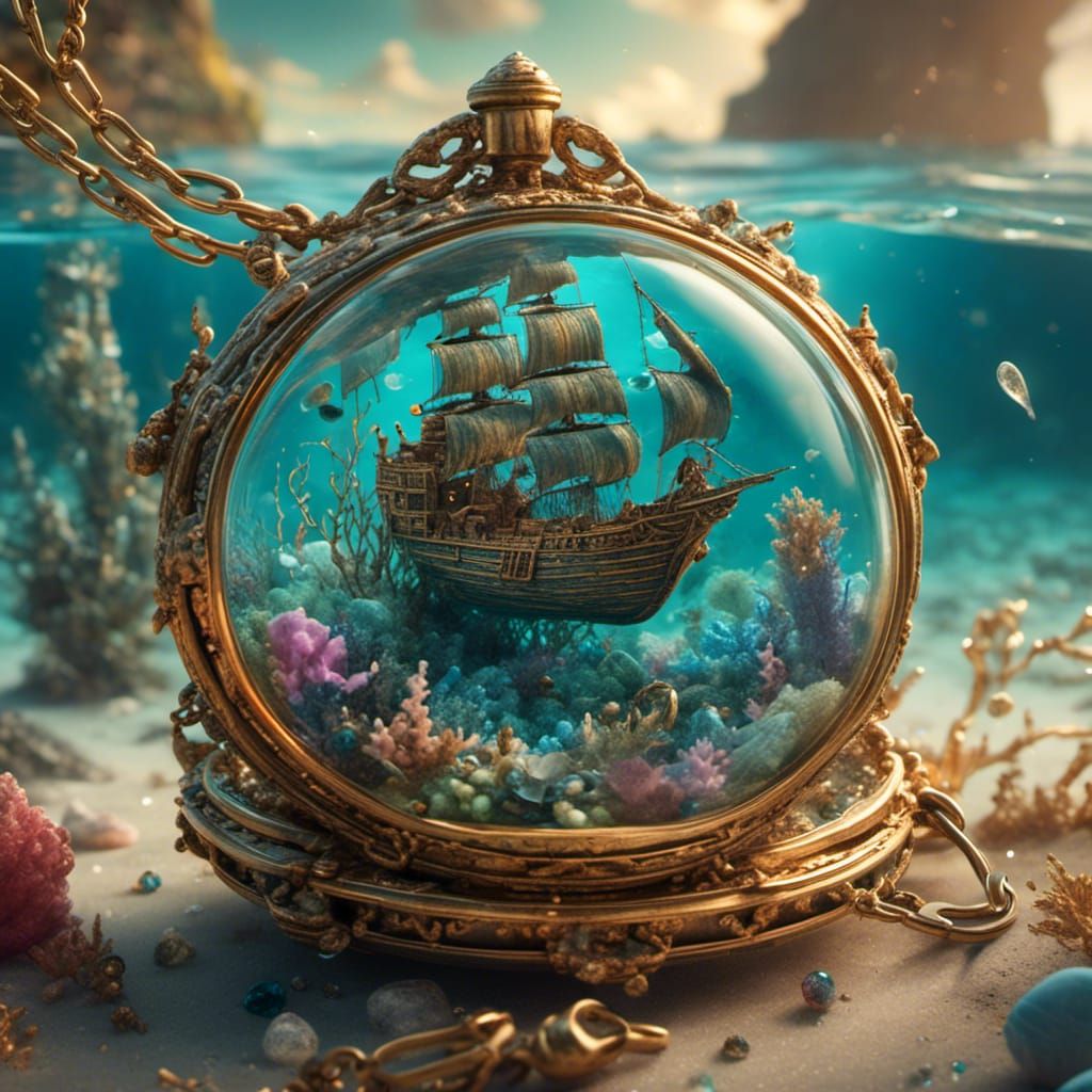 Magical Locket with Miniature Sea World