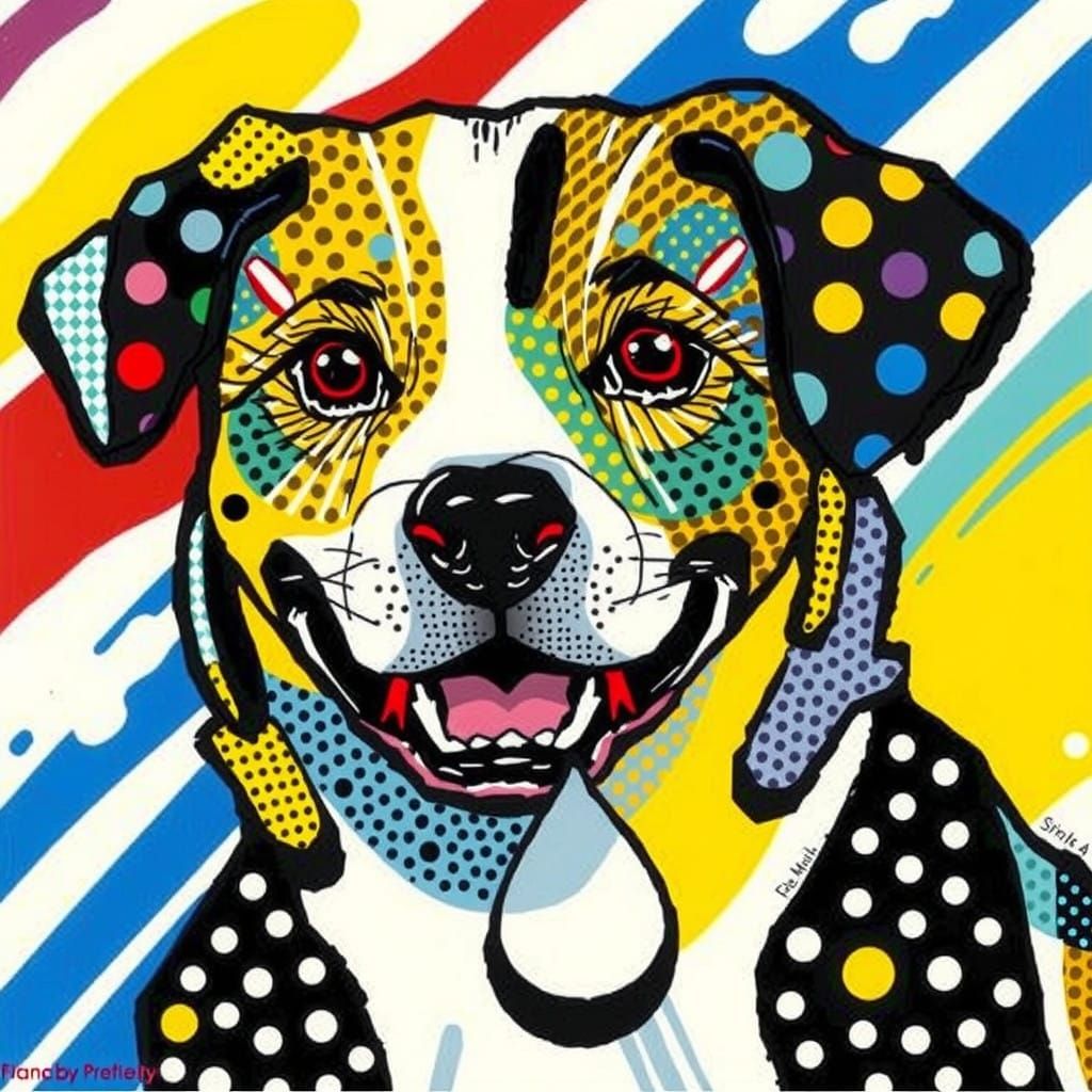 Pop Art Masterpiece with Big Dots and Bright Colors