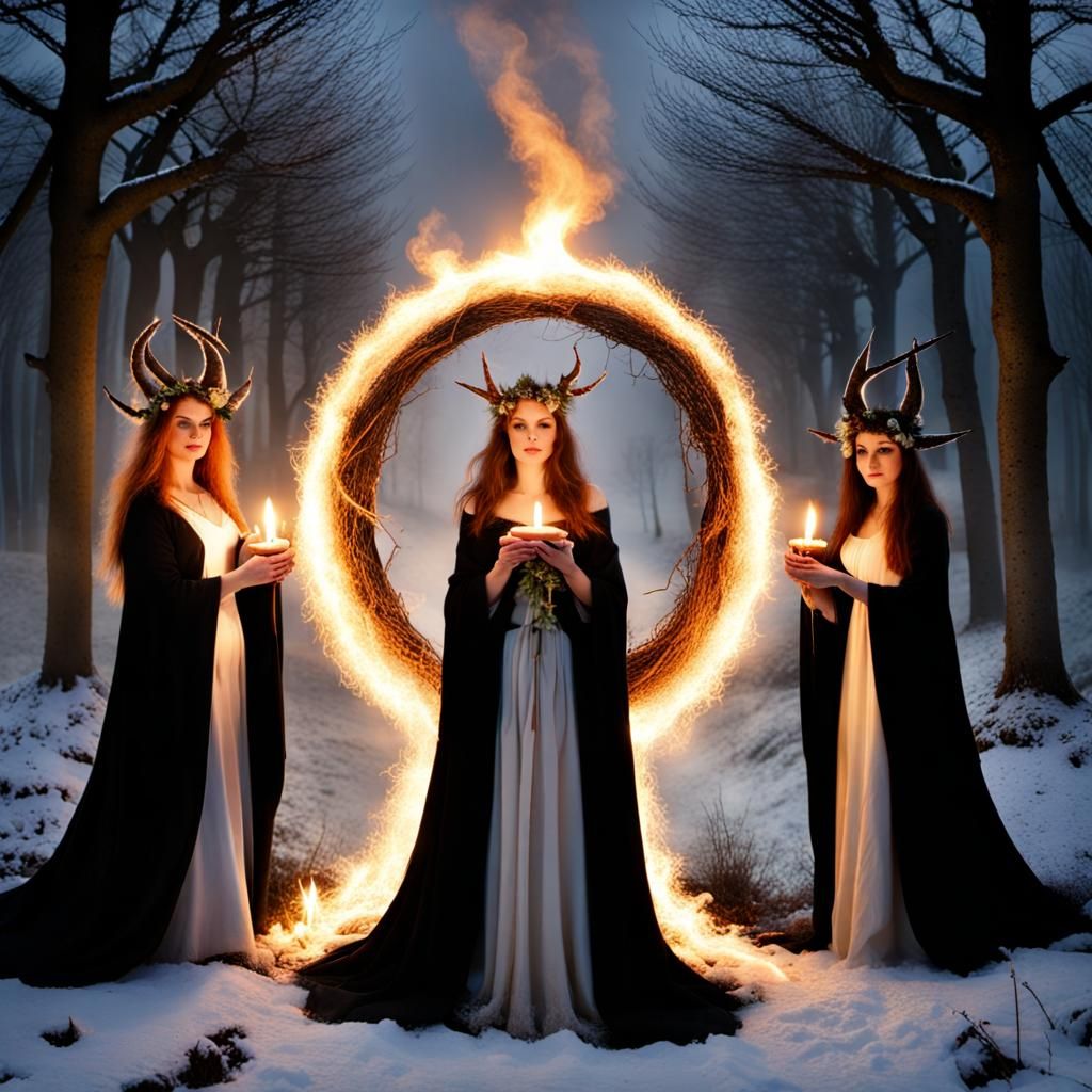Imbolc Celebration with Beautiful Witches