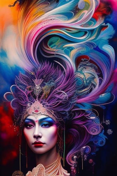 Goddess of Underworld Portrait in Photorealistic Style