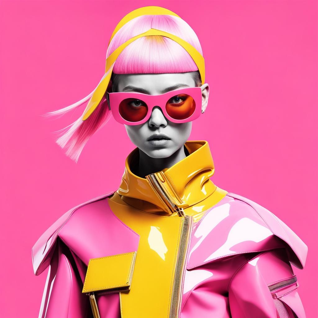 Futuristic Fashion in Surrealist Pop Art Style