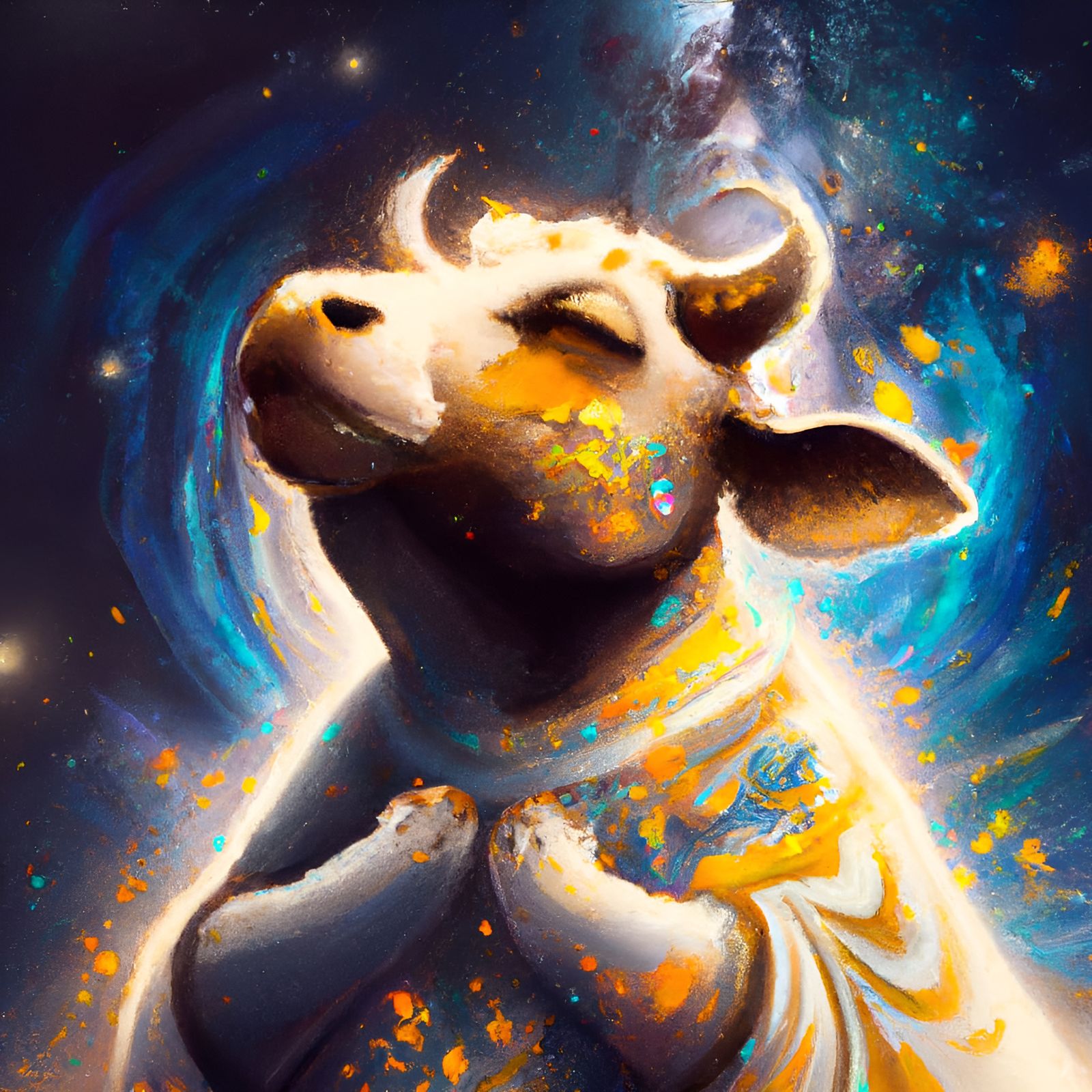 Emotive Space Cow: Award-Winning Digital Art
