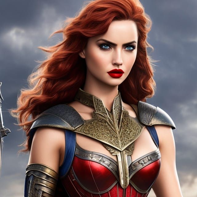 Ana de Armas as Red-Haired Fantasy Warrior