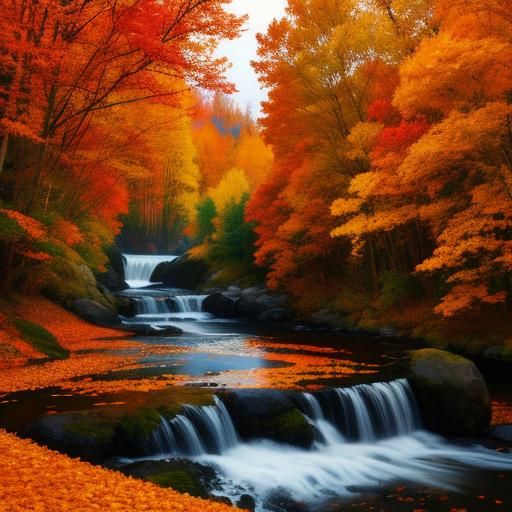 Autumn Splendor: A Vivid AI-Generated Landscape