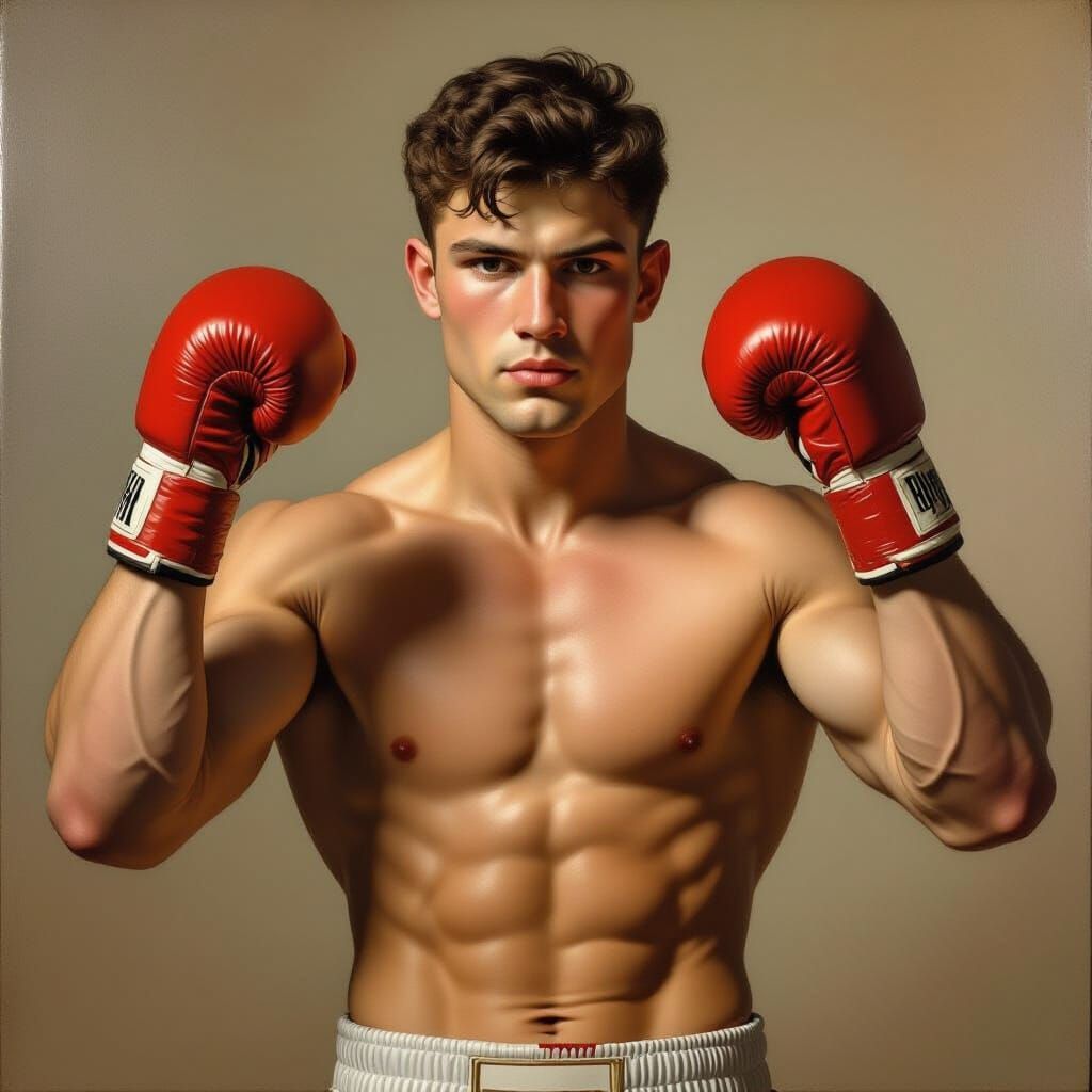 Renaissance Boxer in Michelangelo Style, Dramatic Lighting