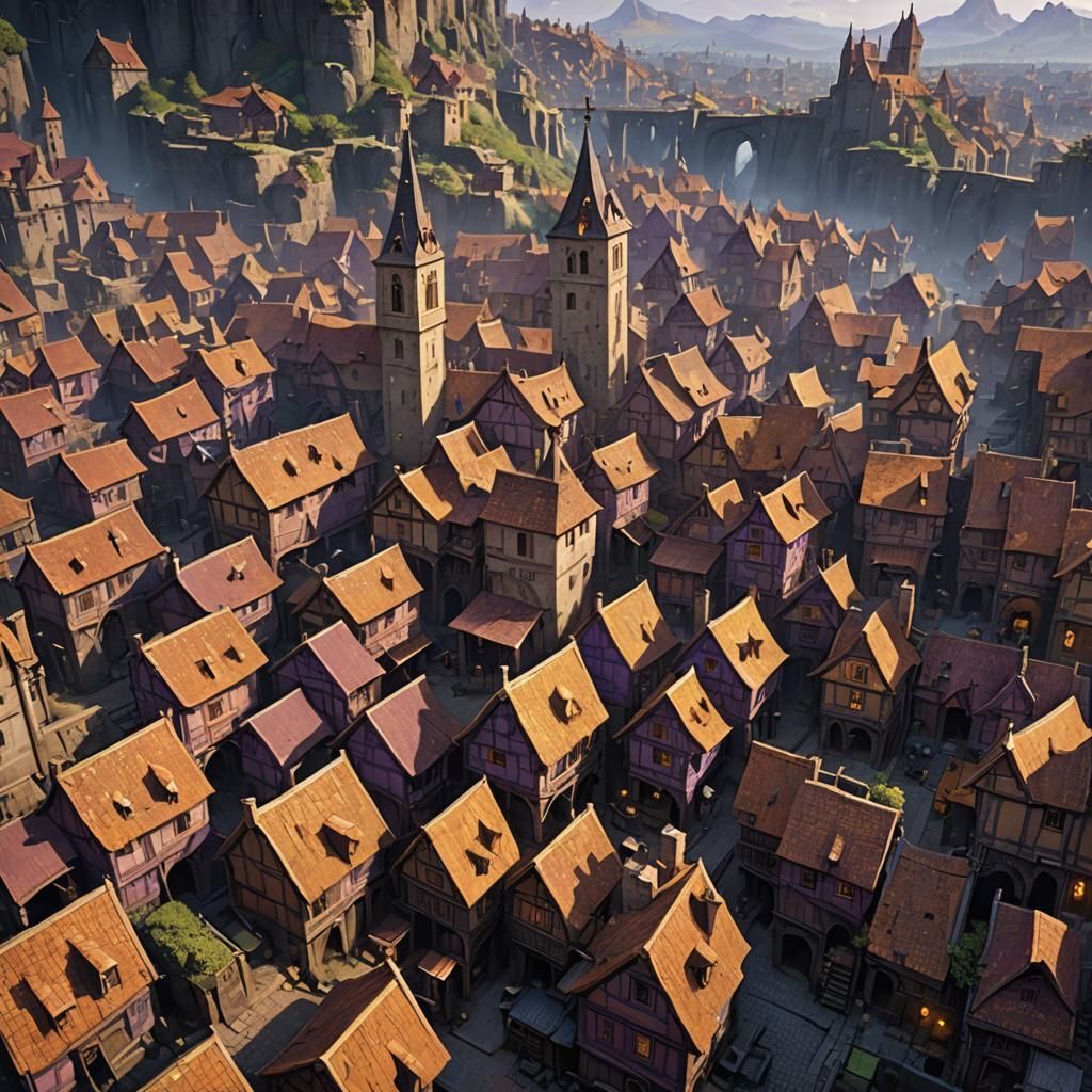 Dark Fantasy Medieval City Slums in 8K