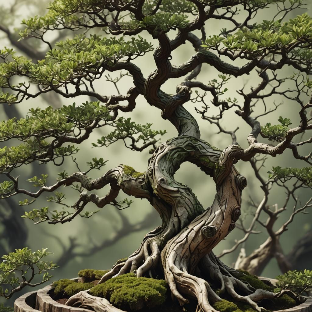 Bonsai Tree: Hyper-Realistic Digital Art in 4K