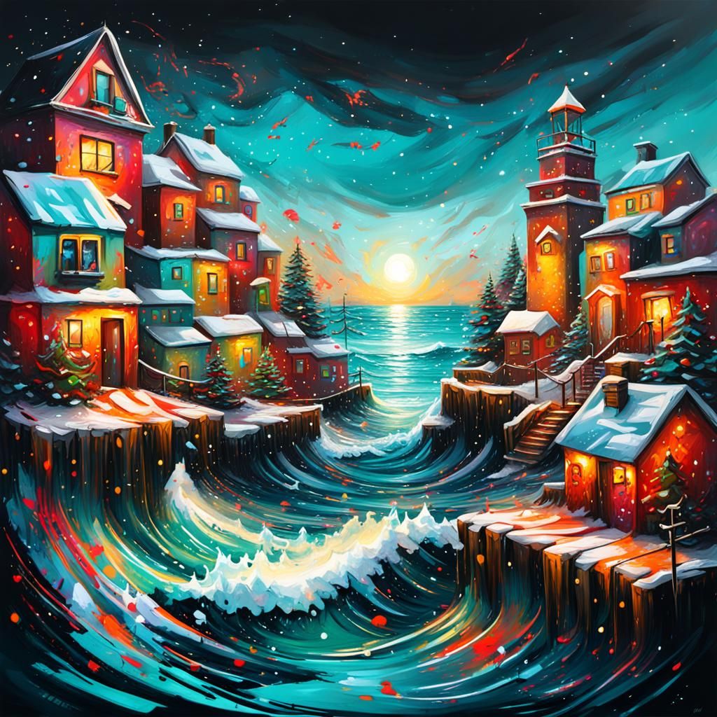 Christmas at the Sea: Graffiti Splash Art