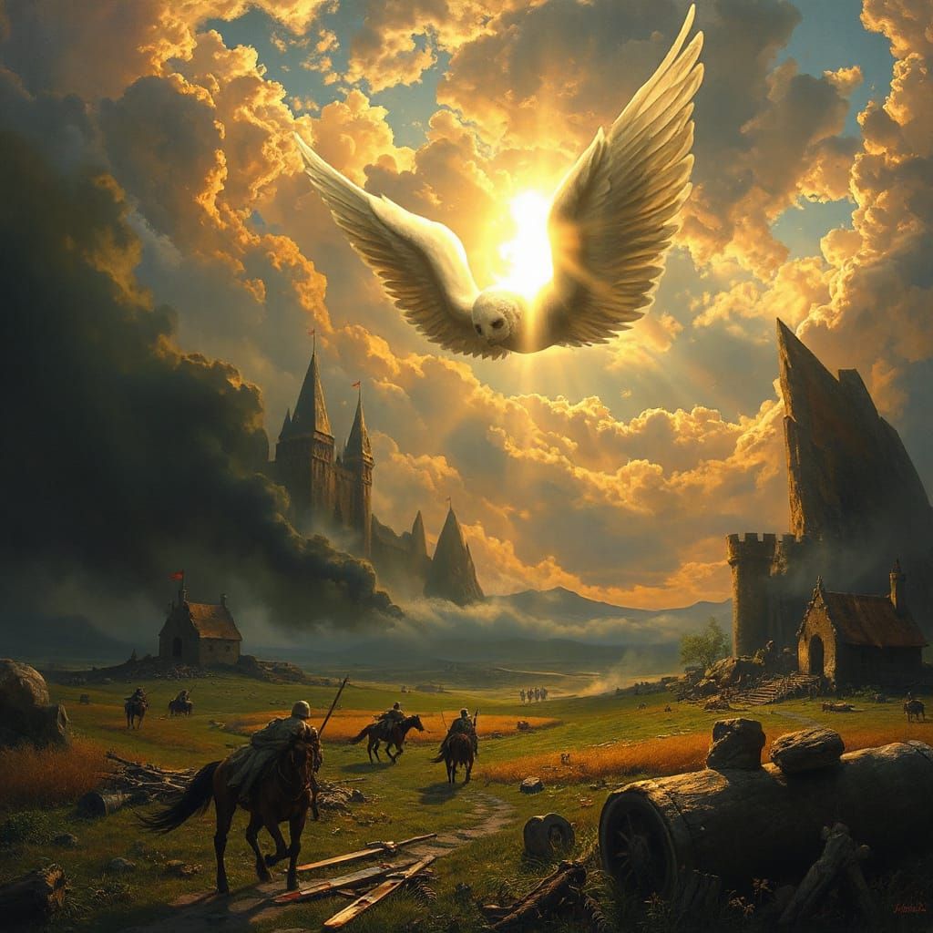 Angel of Death Surveys Battlefield in Vibrant Colors