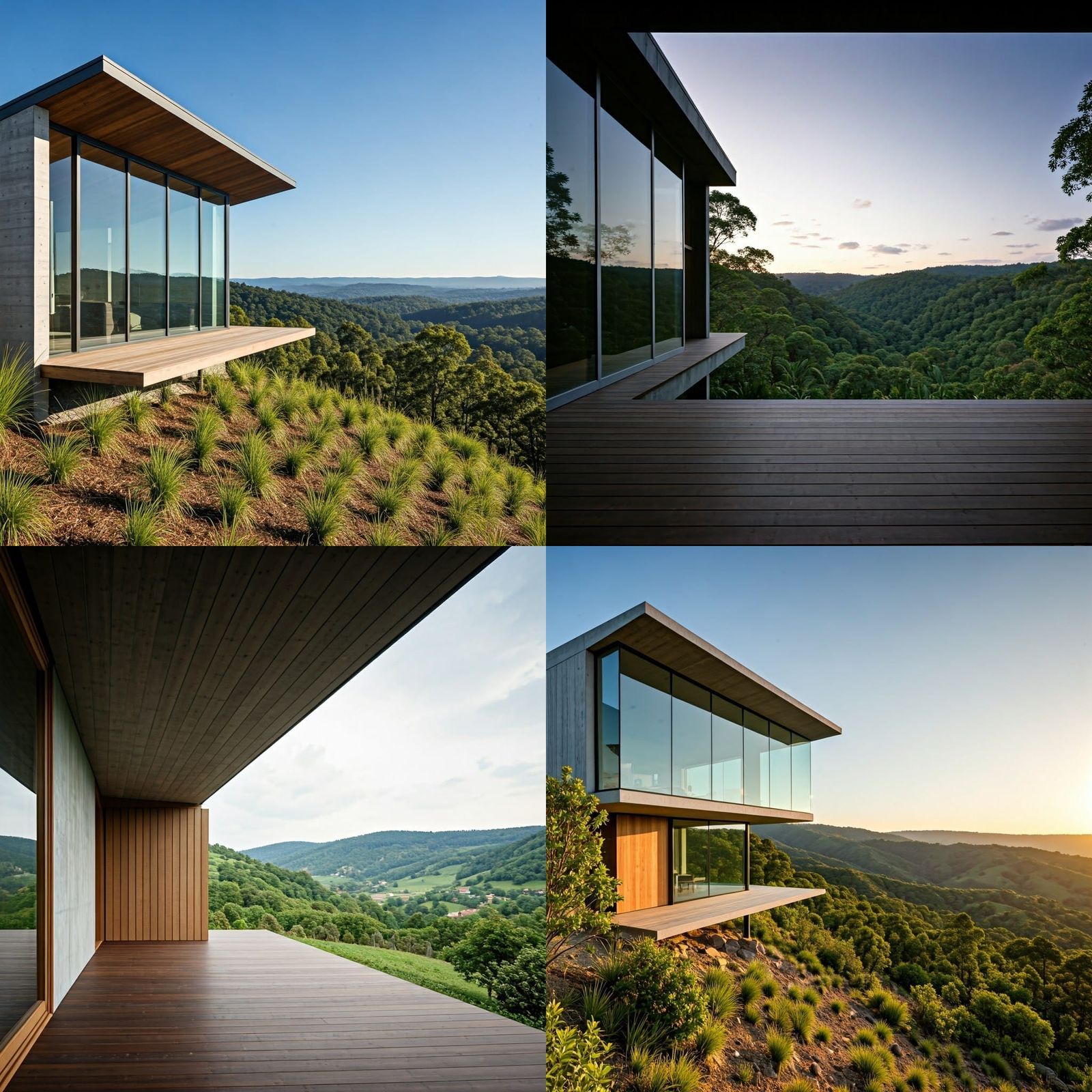 Modern House Overlooking Lush Green Valley