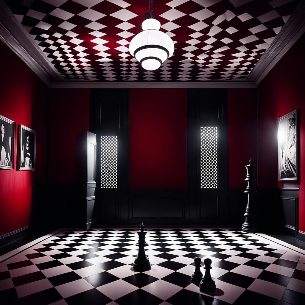 German Expressionist Figure in Dimly Lit Room