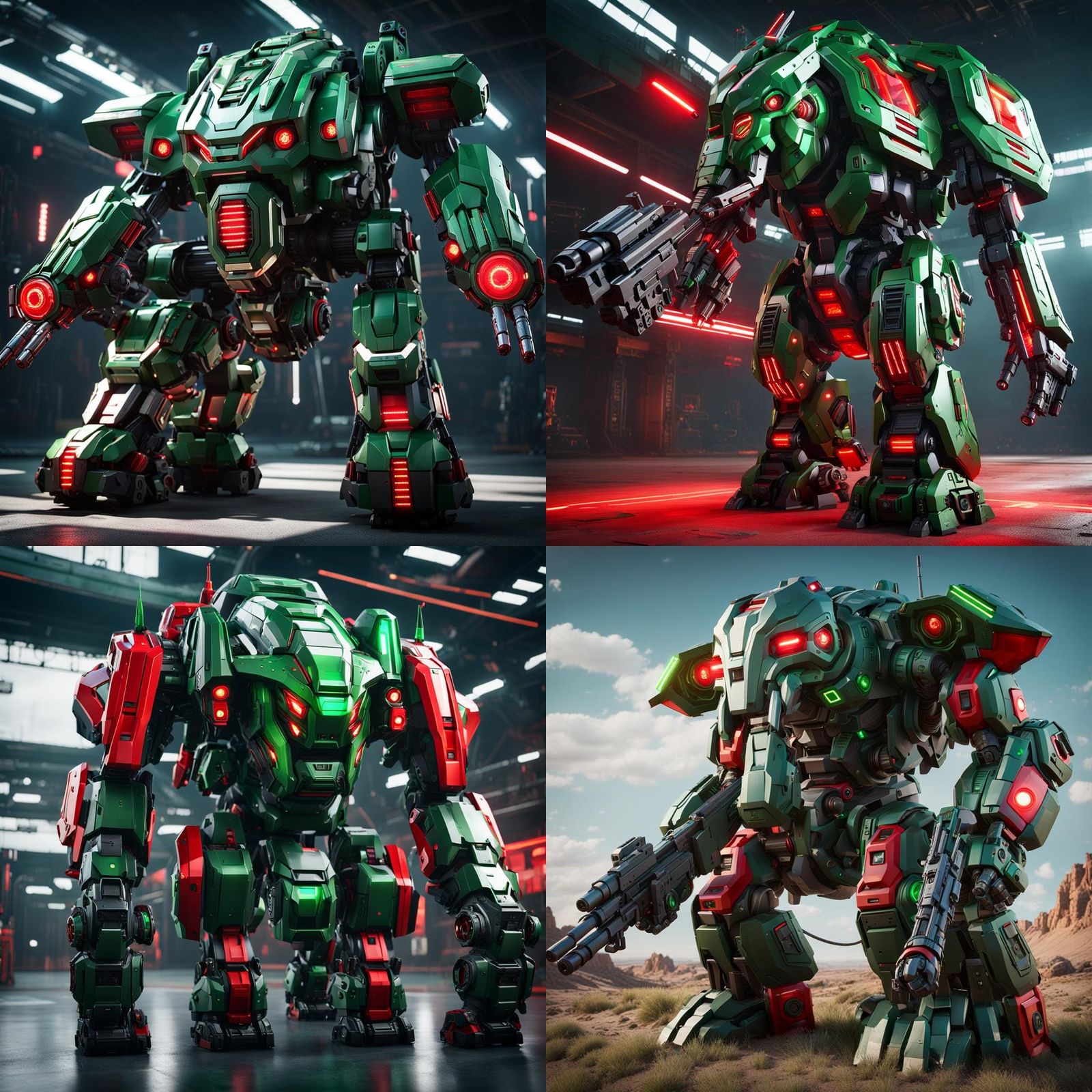 Futuristic Mecha Elephant with Laser Eyes in Sci-Fi Style
