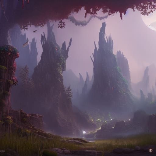 Furry Character in Detailed Matte Painting