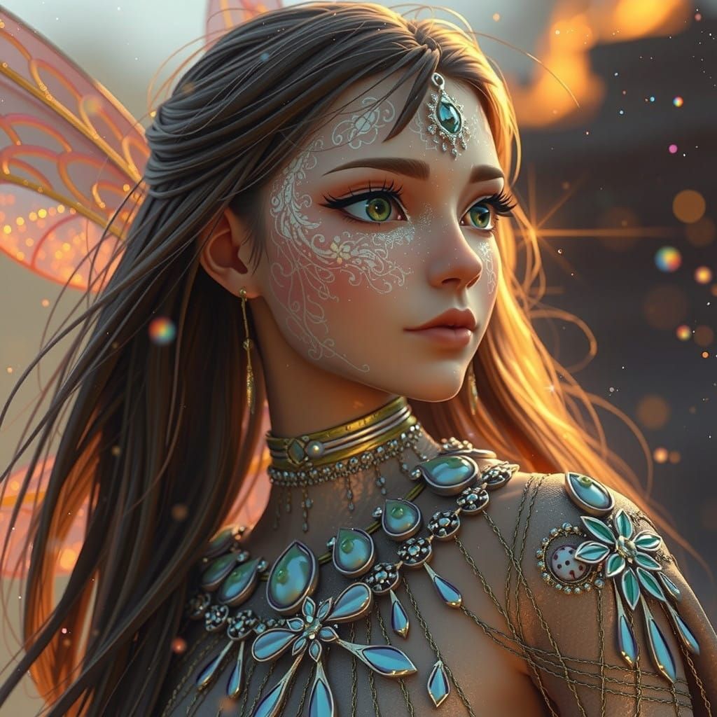 Whimsical Firefly Knight in a Swirling Vortex of Wonder