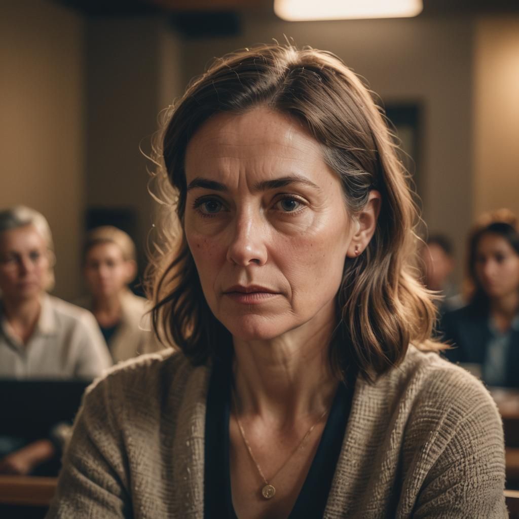 Intimate Portrait of a Woman Listening, Realistic Photograph...