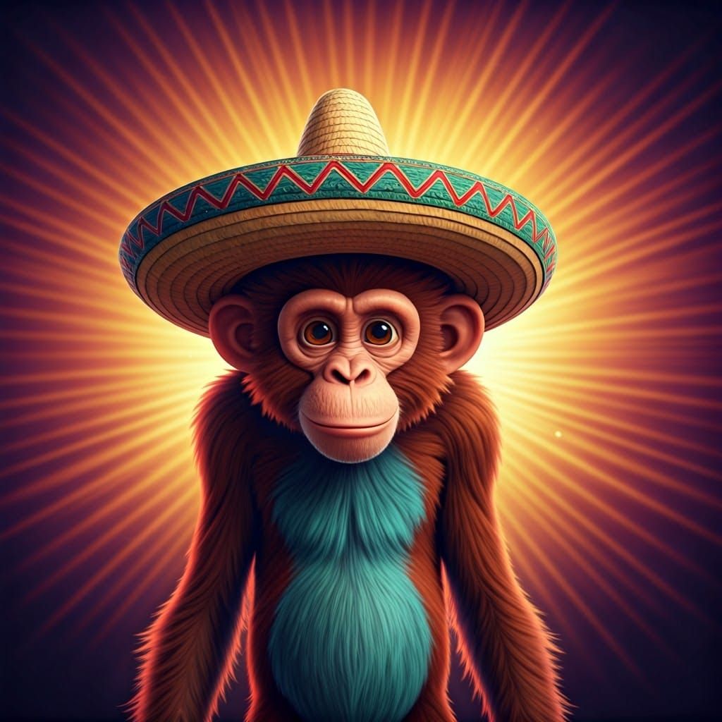 Monkeys in Sombreros: Pixar-Style 3D Render