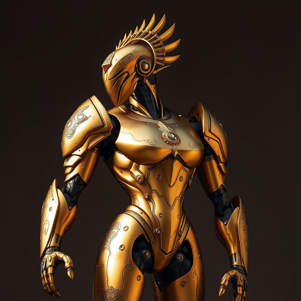 Cybernetic Noble Construct in Golden Armor