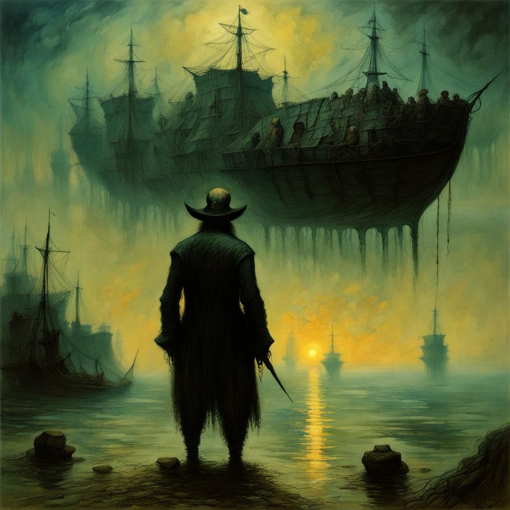 Long John Silver in Beksinski-Inspired Art