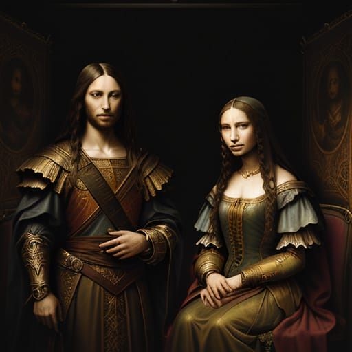 Mona Lisa & Da Vinci in Dramatic Studio