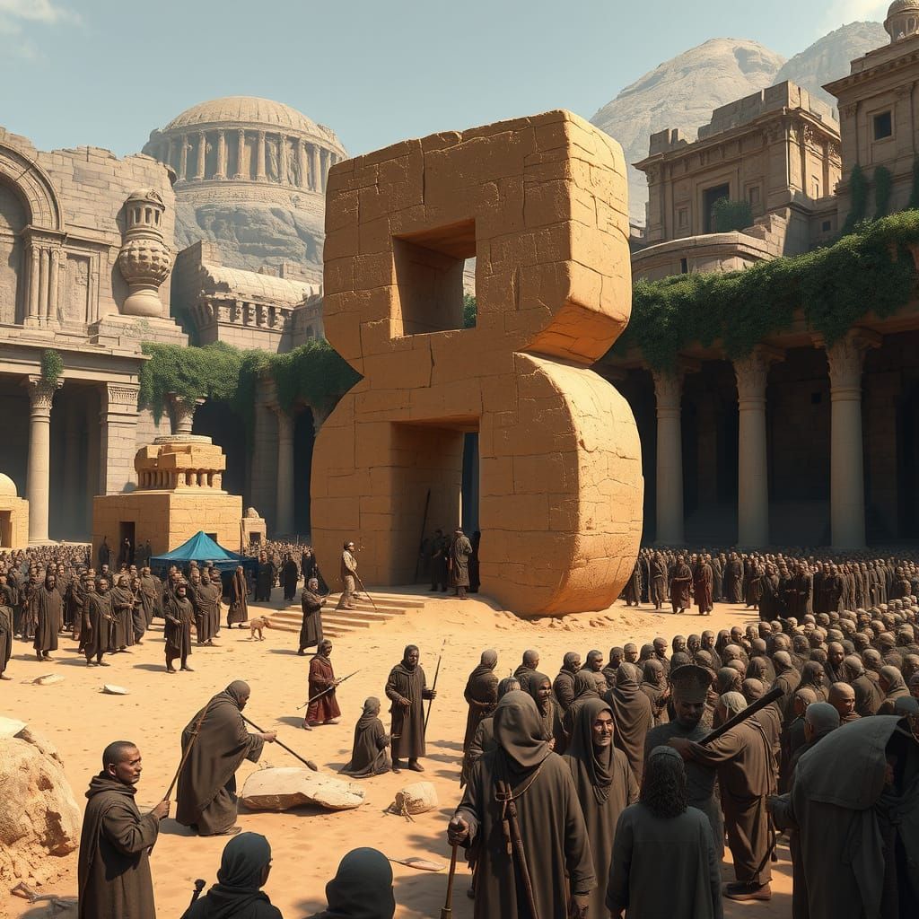 Ancient Figures Worship a Gigantic Sandstone 8